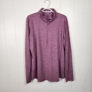 Hyba by Reitmans Quarter Zip Pullover Long Sleeve Activewear Top Stretch Size 2X